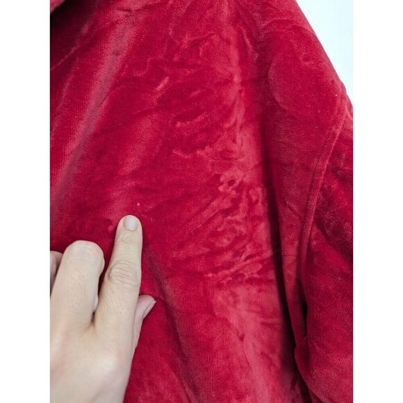 Norm Thompson Velour Polo Sweater Mens Extra Large Red 80s - Picture 2 of 10
